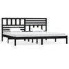 Estructura De Cama De Madera Maciza Negra 180x200 Cm Vidaxl