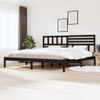 Estructura De Cama De Madera Maciza Negra 180x200 Cm Vidaxl