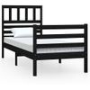 Estructura De Cama Madera Maciza Negro 90x200 Cm Vidaxl