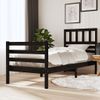 Estructura De Cama Madera Maciza Negro 90x200 Cm Vidaxl