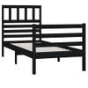 Estructura De Cama Madera Maciza Negro 90x200 Cm Vidaxl