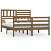 Estructura De Cama Madera Maciza Marrón Miel 140x200 Cm Vidaxl