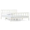 Estructura De Cama De Madera Maciza Blanca 140x190 Cm Vidaxl