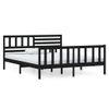 Estructura De Cama De Madera Maciza Negra 140x190 Cm Vidaxl