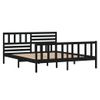 Estructura De Cama De Madera Maciza Negra 140x190 Cm Vidaxl