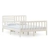 Estructura De Cama De Madera Maciza Blanca 140x200 Cm Vidaxl