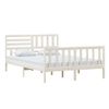 Estructura De Cama De Madera Maciza Blanca 140x200 Cm Vidaxl