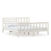 Estructura Cama De Madera Maciza Blanca Super King 180x200 Cm Vidaxl