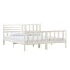 Estructura Cama De Madera Maciza Blanca Super King 180x200 Cm Vidaxl