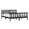 Estructura De Cama De Madera Maciza Negra Super King 180x200 Cm Vidaxl