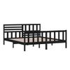 Estructura De Cama De Madera Maciza Negra Super King 180x200 Cm Vidaxl