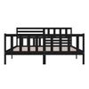 Estructura De Cama De Madera Maciza Negra Super King 180x200 Cm Vidaxl