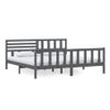 Estructura De Cama De Madera Maciza Gris 200x200 Cm Vidaxl