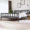 Estructura De Cama De Madera Maciza Gris 200x200 Cm Vidaxl