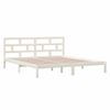 Estructura De Cama De Madera Maciza De Pino Blanco 140x190 Cm Vidaxl