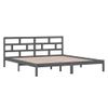 Estructura De Cama De Madera Maciza De Pino Gris 140x190 Cm Vidaxl