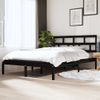 Estructura De Cama De Madera Maciza De Pino Negro 140x190 Cm Vidaxl