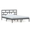 Estructura De Cama De Madera Maciza Gris 150x200 Cm Vidaxl