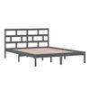 Estructura De Cama De Madera Maciza Gris 150x200 Cm Vidaxl