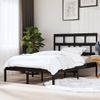 Estructura De Cama De Madera Maciza Negro 150x200 Cm Vidaxl