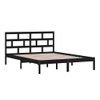 Estructura De Cama De Madera Maciza Negro 150x200 Cm Vidaxl