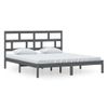 Estructura De Cama De Madera Maciza Gris Super King 180x200 Cm Vidaxl