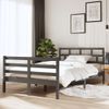 Estructura De Cama Doble Madera Maciza Gris 135x190 Cm Vidaxl