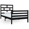 Estructura De Cama Madera Maciza De Pino Negro 100x200 Cm Vidaxl