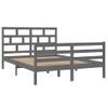 Estructura De Cama De Madera Maciza De Pino Gris 140x200 Cm Vidaxl