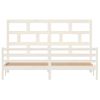 Estructura De Cama Madera Maciza De Pino Blanca 200x200 Cm Vidaxl