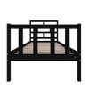 Estructura De Cama Madera Maciza De Pino Negro 75x190 Cm Vidaxl