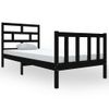 Estructura De Cama Madera Maciza Pino Individual Negro 90x190cm Vidaxl