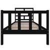 Estructura De Cama Madera Maciza Pino Individual Negro 90x190cm Vidaxl