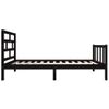 Estructura De Cama Madera Maciza Pino Individual Negro 90x190cm Vidaxl