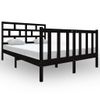 Estructura De Cama De Madera Maciza De Pino Negro 140x190 Cm Vidaxl