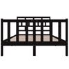 Estructura De Cama De Madera Maciza De Pino Negro 140x190 Cm Vidaxl