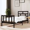 Estructura De Cama Madera Maciza De Pino Negro 90x200 Cm Vidaxl