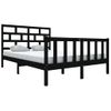 Estructura De Cama De Madera Maciza De Pino Negro 140x200 Cm Vidaxl