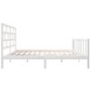 Estructura De Cama De Madera Maciza De Pino Blanco 160x200 Cm Vidaxl