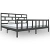 Estructura De Cama De Madera Maciza De Pino Gris 200x200 Cm Vidaxl