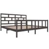 Estructura De Cama De Madera Maciza De Pino Gris 200x200 Cm Vidaxl