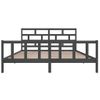 Estructura De Cama De Madera Maciza De Pino Gris 200x200 Cm Vidaxl