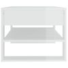 Mesa De Centro Madera Contrachapada Blanco Brillo 102x55x45 Cm Vidaxl