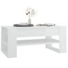 Mesa De Centro Madera Contrachapada Blanco Brillo 102x55x45 Cm Vidaxl