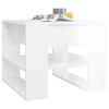 Mesa De Centro Madera Contrachapada Blanco Brillo 55,5x55x45 Cm Vidaxl