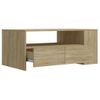 Mesa De Centro Madera Contrachapada Roble Sonoma 102x55x42 Cm Vidaxl