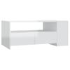 Mesa De Centro Madera Contrachapada Blanco Brillo 102x55x42 Cm Vidaxl