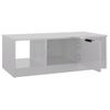 Mesa De Centro Madera Contrachapada Brillo Blanco 102x50x36 Cm Vidaxl