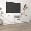 Mueble De Tv Madera Contrachapada Blanco Brillante 140x35x40 Cm Vidaxl