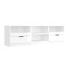 Mueble De Tv Madera Contrachapada Blanco Brillo 150x33,5x45 Cm Vidaxl